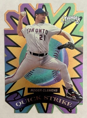 1998 Fleer/Skybox Circa Thunder Quick Strike #2QS Roger Clemens - Blue Jays - Image 1 of 2