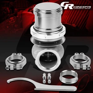 UNIVERSAL 40MM TURBO MANIFOLD EXHAUST 5" SILVER V-BAND EXTERNAL WASTEGATE+SPRING - Picture 1 of 5