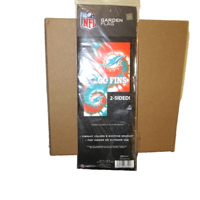 Nuevo NFL Miami Dolphins 2 Caras Tie Dye 12.5" X 18" Jardín Bandera Interior Exterior Foto 1 de 2
