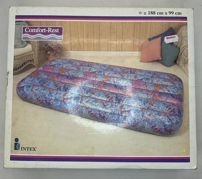 Cama de aire vintage Intex doble retro púrpura 74”X39” descanso cómodo 1996 Foto 1 de 3