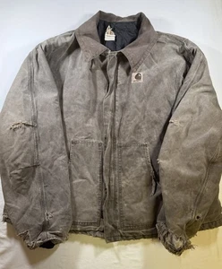 Carhartt Moosgrün Cord Kragen THRASHED Steppjacke siehe Maße - Bild 1 von 22