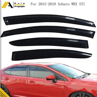 Window Visor Shade Rain Deflector For 2015 2016-2018 Subaru WRX STI Sedan 4pcs Foto 1 de 4