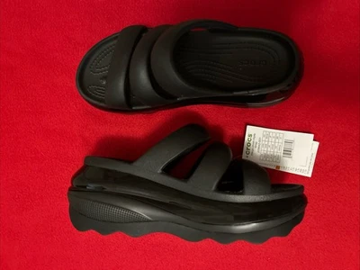 Sandalias de plataforma CROCS negras Mega Crush triple correa - W-8/M-6 NUEVAS Foto 1 de 4