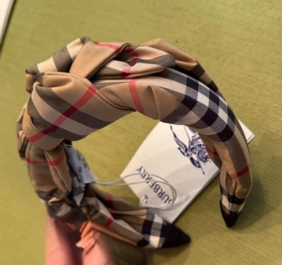  Burberry Signature Check Plaid Headband Beige  Women's/Girls (OS) NWT Authentic - Image 1 of 4