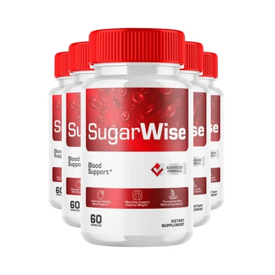 Pacote com 5 cápsulas Sugarwise Blood Support, Sugar Wise Blood Health - 300 cápsulas - Imagem 1 de 4