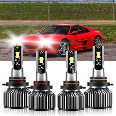 Para Ferrari F355 Berlinetta 1994-1996 4X 9005 9006 Bombillas de faros LED 6500K Foto 1 de 4