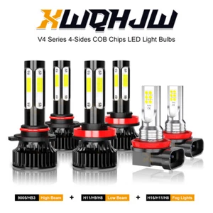 For Jeep Grand Cherokee 14-18 6000k LED Headlight Hi/Low Beam + Fog Light Bulbs - Picture 1 of 12