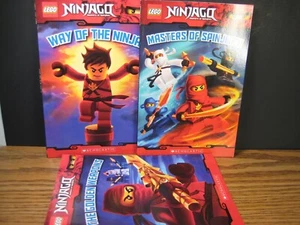 Lego Ninjago 3 Book Lot - Way of The Ninja Golden Weapons Masters of Spinjitzu - Imagen 1 de 4