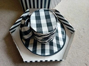 DE COLECCIÓN AÑOS 80 ESTILO EDUARDIANO PETER BETTLEY NEGRO BLANCO A CUADROS SOMBRERO FORMAL S M - Imagen 1 de 12