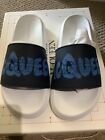 New Alexander Mcqueen Women Sandals Slide Rubber Slider Blue Logo - Size 7
