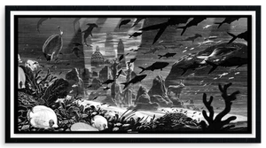 THE SUNKEN CITY of ATLANTIS by NICOLAS DELORT REGULAR EDITION #75 SCREEN PRINT  - Picture 1 of 11