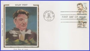 USA3 #C95-96 U/A COLORANO SILK FDC STR2  Wiley Post - Imagen 1 de 1