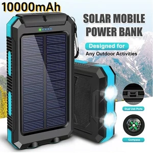 NEW Super 10000mAh USB Portable Charger Solar Power Bank For Cell Phone 2025 - Picture 1 of 14
