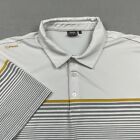 Ping Polo Shirt Mens XL White Gray Sensor Cool Striped Performance Golf Tennis