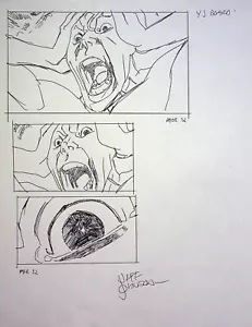 Lápiz guion gráfico dibujado a mano Young Justice (serie de televisión) 2010 firmado por Jeff Johnson - Imagen 1 de 2