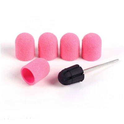 ISR NAIL CARE 5 SCHLEIFKAPPEN Deluxe Körnung 80 Ø13 mm Long Life und 1 KAPPENTRÄGER Pediküre