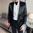 Men Shiny Suit Blazer Wedding Dress Jackets Single Breasted Showman Costume Cool