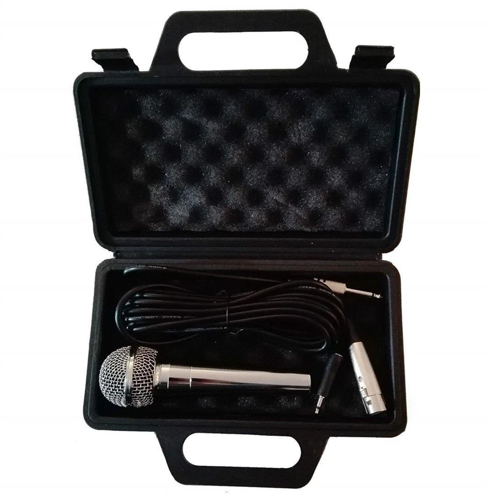 TronicXL TR-MIC45C Dynamisches Mikrofon Set mit Koffer - Silber