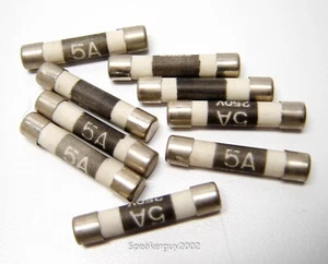 9 Pieces / 5A - 250V / .25"X1.25" ABC Ceramic Fuse - Picture 1 of 1