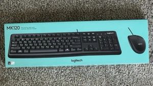 NEW Logitech MK120 (920-002565) Wired Keyboard and Mouse Combo - Picture 1 of 3