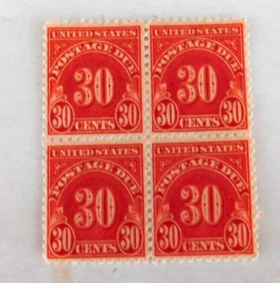 US #J85 Postage Due, M/F/NH, Block of 4, 30c, 1921, one corner skipped gum - Image 1 of 2