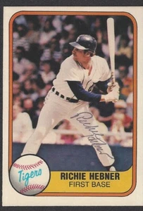 Fleer #474 1981 autografiado por Richie Hebner - Tigres de Detroit - Imagen 1 de 2