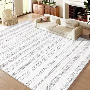 9x12 Area Rugs for Living Room, Soft Washable Boho Geometric Rug Moroccan - Picture 1 of 7