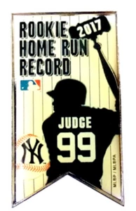 NY Yankees Pins Aaron Judge Pin 2017 Rookie Home Run Record Pin MLB Baseball Pin - Picture 1 of 2