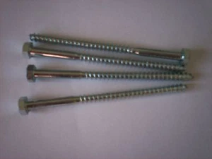 Coach Screws M6 x 100 Hex Head. Bright Zinc Plated(Bzp). Pack 10 - Picture 1 of 1
