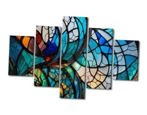 Canvas Wall Art for House Modern Living Room Decor Abstract 60x40 in 5PANEL-35 - Picture 1 of 8