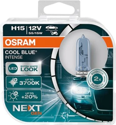2x Osram H15 Cool Blue Intense 64176CBN Next GEN 12V 15/55W Xenon Look 3700K - Bild 1 von 3