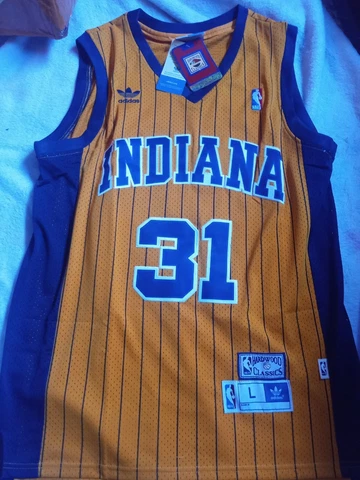 Large Reggie Miller Indiana pacers Adidas Swingman Yellow nba jersey new w/tag Cover