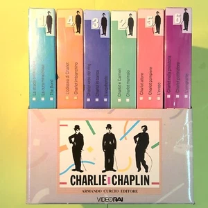 CHARLIE CHAPLIN 6 VHS + 6 LIBRETTI VIDEORAI CURCIO - Picture 1 of 2
