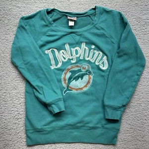 Junk Food Miami Dolphins Women’s Size Large NFL Sunday Teal Crewneck Sweatshirt - Picture 1 of 8