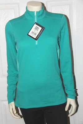 Top para mujer Arc'teryx Phase SV capa base cremallera cuello grande - pátina verde azulado - NUEVO Foto 1 de 4