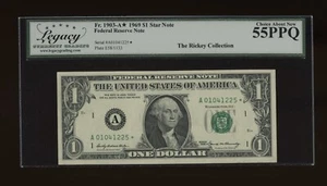 DBR 1969 $1 FRN Boston STAR Fr. 1903-A* Legacy 55 PPQ Serial A01041225* - Picture 1 of 2