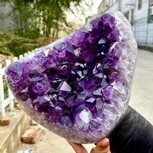 19.1LB Natural Amethyst geode quartz cluster crystal specimen Healing - Picture 1 of 23