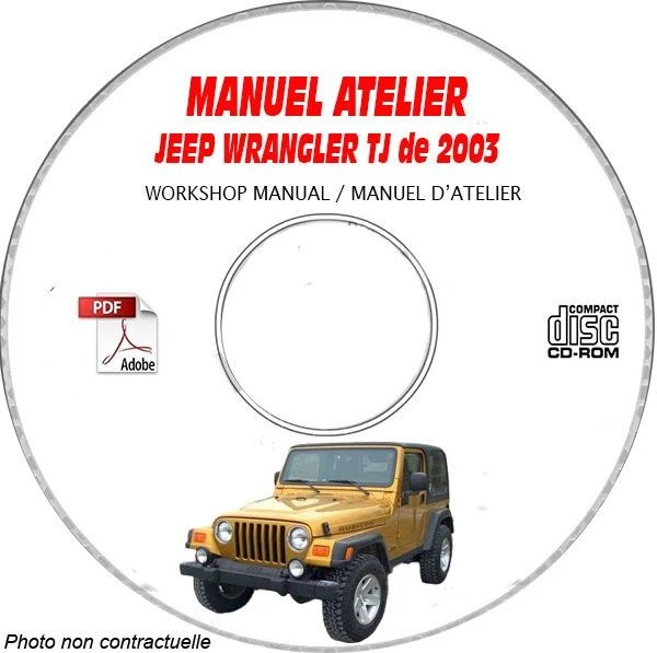 WRANGLER TJ 03 - Manuel Atelier CDROM JEEP Anglais Expédition - --, Support - C - Photo 1/1
