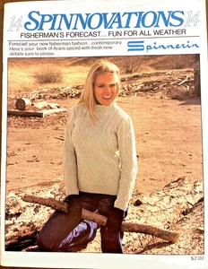 Spinnerin 014 FISHERMAN FORECAST adult Aran knit 36pg booklet 16 designs 1978 - Picture 1 of 12