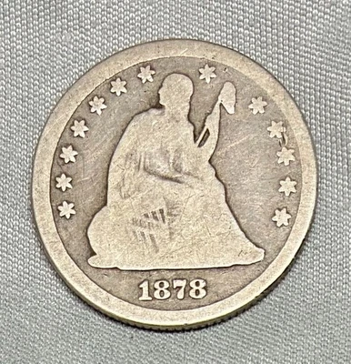 1878-CC Seated Liberty Quarter, Good Obverse, Fair Reverse, Cleaned - Image 1 of 2