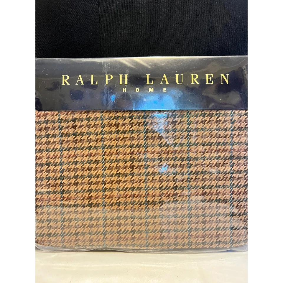 Sábana plana Ralph Lauren Home Queen Brianny Tattersal neutra 100 % algodón nueva en paquete Foto 1 de 4