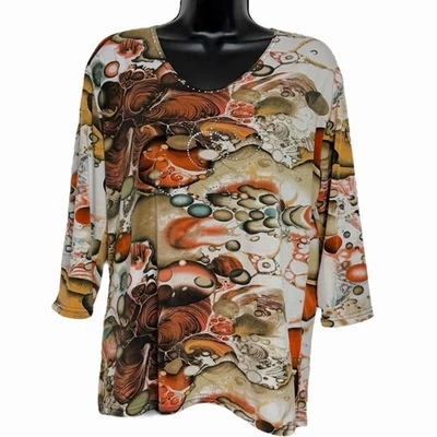 DE COLECCIÓN Y2K VALENTINA ESTAMPADO GRÁFICO TEJIDO TOP PLATA VIBRANTE TACHONADO BOHO EURO L Foto 1 de 4