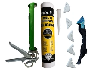EnociliS Sigillante Silicone + Pistola Calafataggio + Set Strumenti Calafaggio - Foto 1 di 3