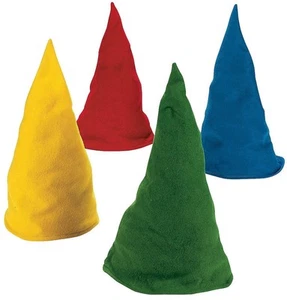 12-PC Colorful Felt Cone Elf Gnome Hats Kids Party Costumes Favors 17.5"H #413 - Picture 1 of 6