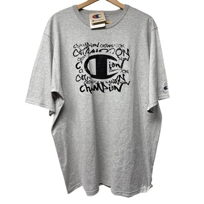 Camiseta Champion Gris Heritage Para Hombre Talla 2XL Lámina Graffiti Logo Gráfico Camiseta  Foto 1 de 4