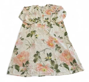 Vestido H&M Manga Globo Vegano 100% Viscosa Multicolor Blanco Floral Verano Boho - Imagen 1 de 16