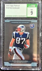 2010 Topps Platinum #122 ROB GRONKOWSKI Rookie RC GMA 9 MT New England Patriots - Foto 1 di 4