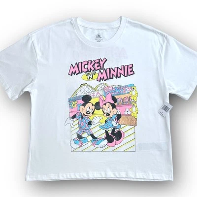 2025 Disney Parks Boardwalk T-Shirt White Graphic Print NEW - Image 1 of 4