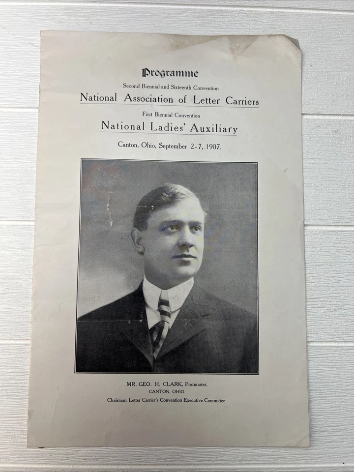 1907 NALC Carteros y Damas Programa de Convención Auxiliar Cantón Ohio  Foto 1 de 4