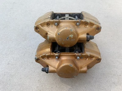 2003-2008 INFINITI G35 NISSAN 350Z RIGHT LEFT REAR BREMBO GOLD BRAKE CALIPER SET - Image 1 of 4